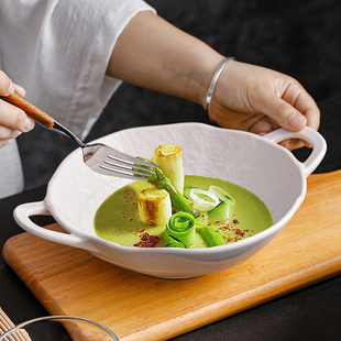 网红新款大碗陶瓷日式大号家用酸菜鱼大盆碗大容量汤盆双耳汤碗