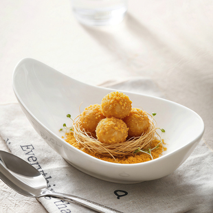 高颜值西餐菜盘子异形沙拉碗陶瓷酒店餐厅小吃烤肉店菜碗甜品碗