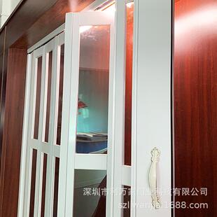 铝合金折叠门移门无地轨家装卷帘门推拉隔断折叠式可折叠免地轨