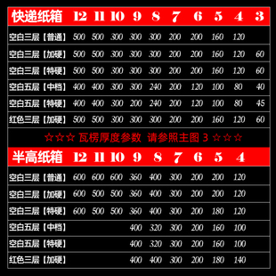 福山纸业包装盒1-12号三层特硬快递纸箱五层加厚打包纸盒箱子
