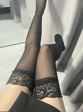 日系黑丝袜性感蕾丝丝袜薄过膝白丝半截渔网袜黑色中筒长筒袜子Sy