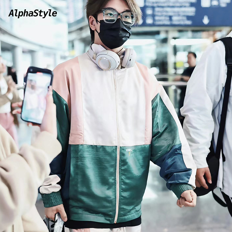 AlphaStyle秋季缎面运动外套夹克