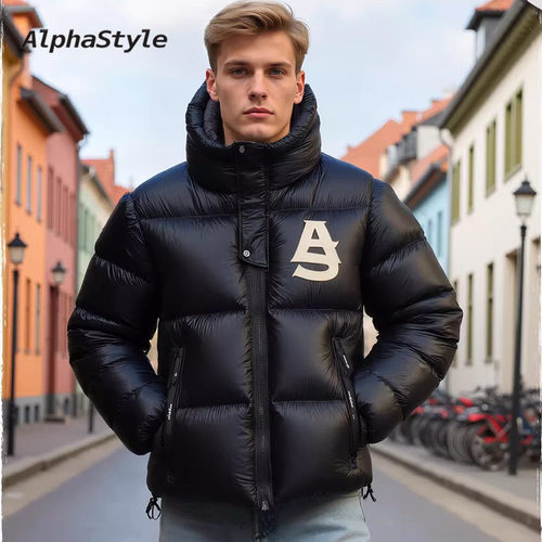 AlphaStyle潮牌短款保暖羽绒服