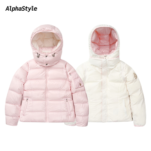 Alphastyle一衣八穿冬季厚款连帽可拆卸羽绒服鹅绒外套男女双面穿