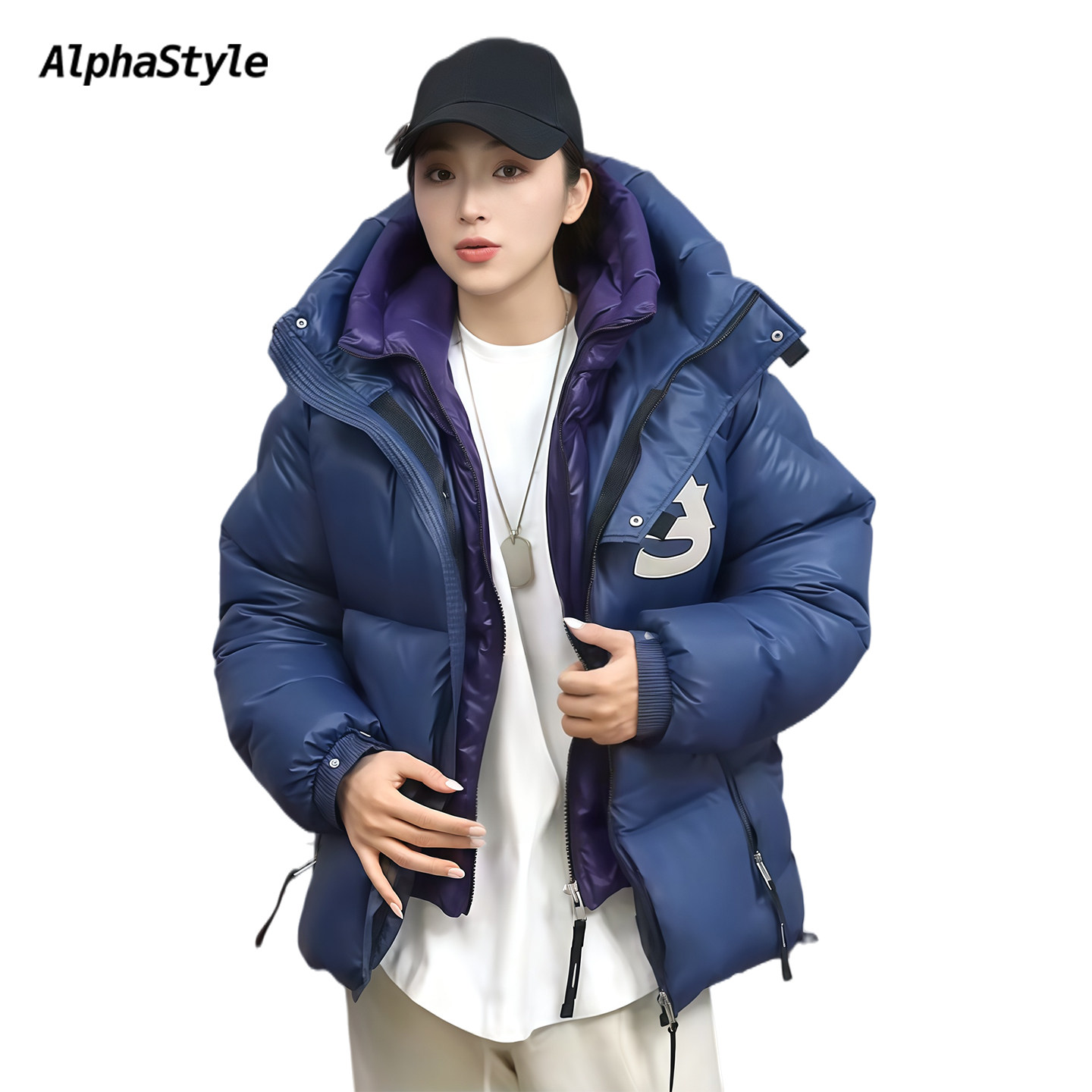 AlphaStyle潮牌短款保暖羽绒服