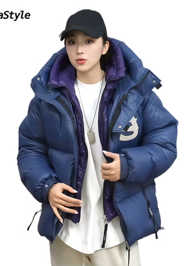 AlphaStyle冬季运动连帽鹅绒羽绒服外套保暖男士官方正品潮牌短款