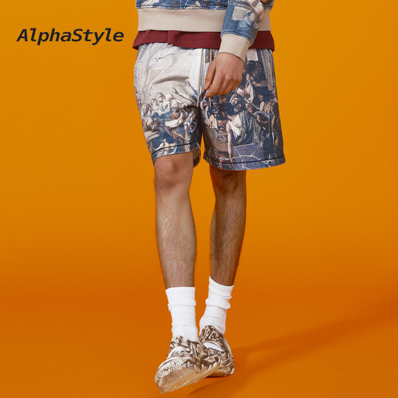 AlphaStyle夏季运动篮球短裤男女