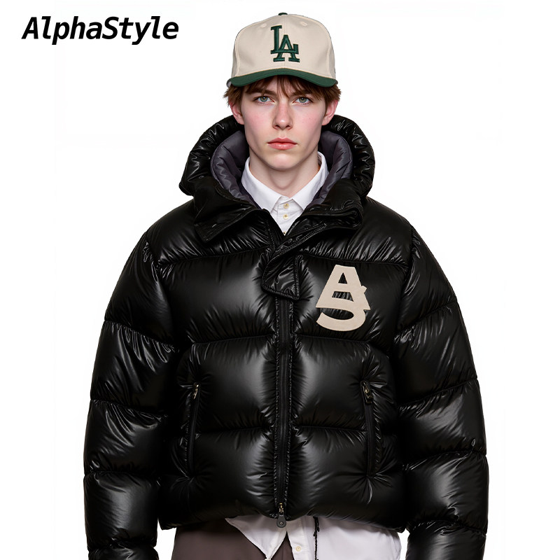 AlphaStyle潮牌短款保暖羽绒服