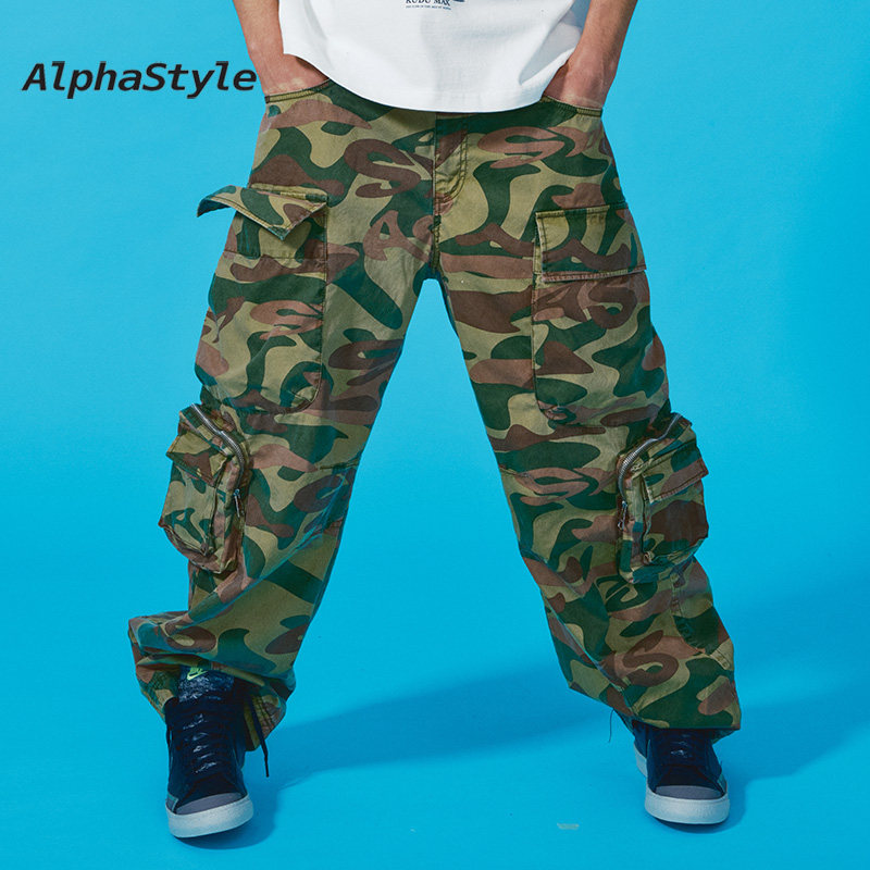 AlphaStyle夏薄款迷彩纯棉休闲裤