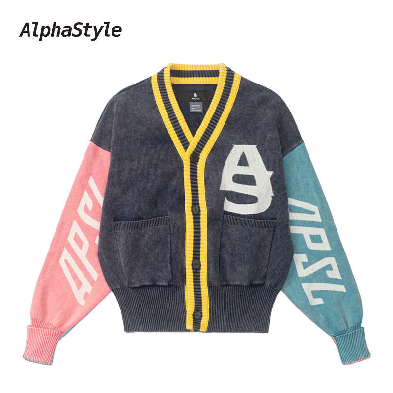 AlphaStyle冬宽松百搭针织衫外套