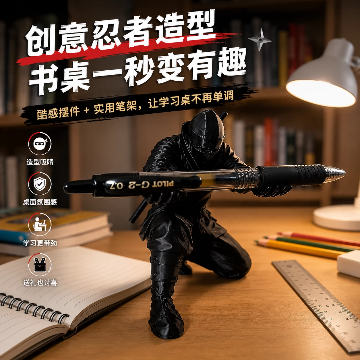 3D打印忍者笔架收纳摆件