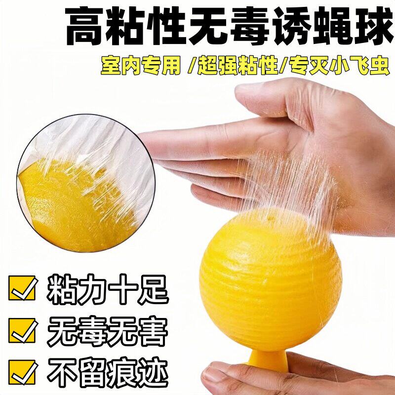 室内粘虫球果园粘小虫子家用厨房蚊蝇诱捕器无毒驱虫神器诱飞虫板