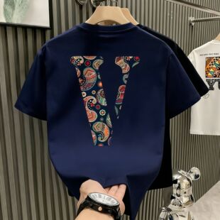 潮牌新款TB风格大V印花短袖t恤男宽松短袖网红同款休闲港风体恤