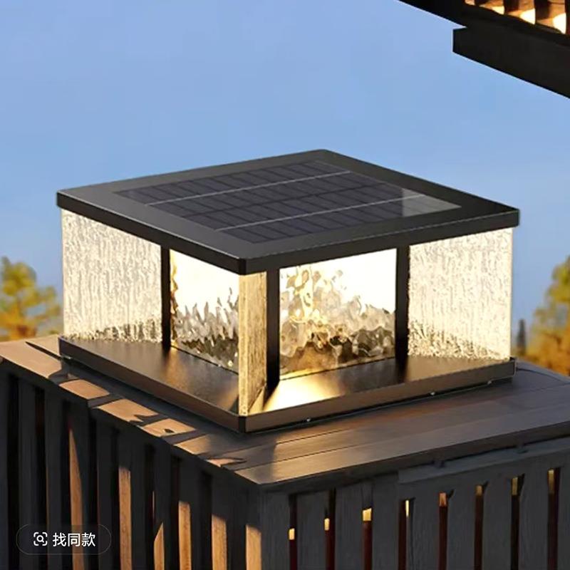 太阳能柱头灯户外防水庭院简约现代别墅灯围墙大门院子围栏柱子灯