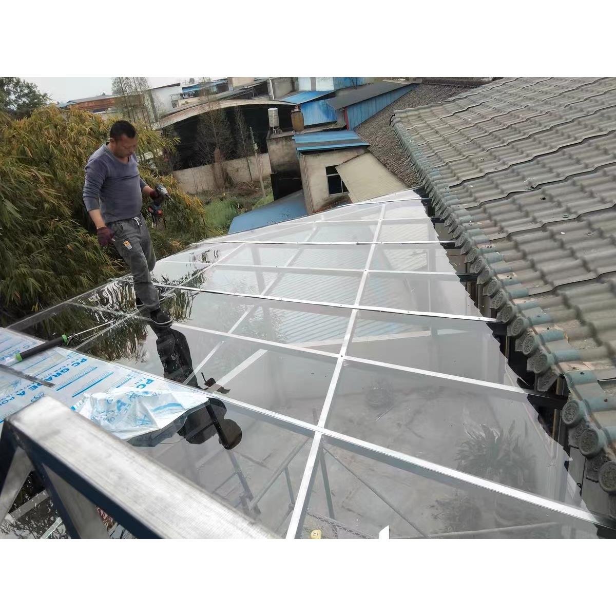 PC耐力板透明5mm厚阳光板雨棚遮阳板阳光房雨棚进口料透明塑料板