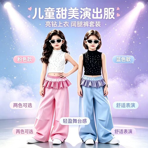 女童爵士舞街舞走秀演出服
