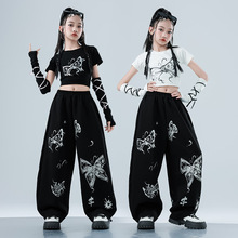夏季女童爵士舞服装2025新款嘻哈薄款潮酷修身练功服女孩表演套装