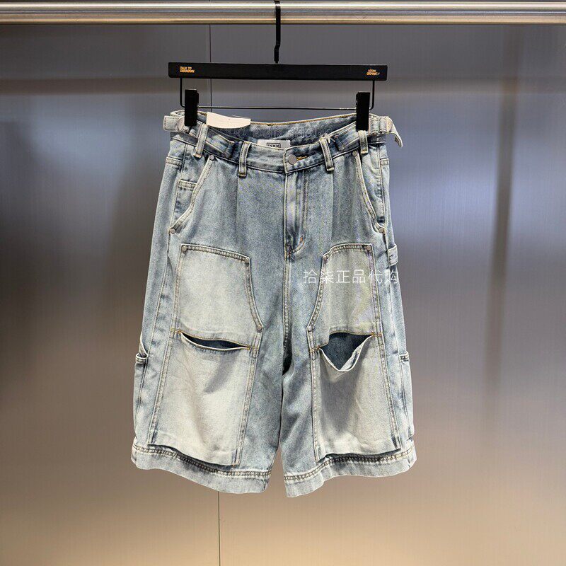 INXX专柜正品2025夏男女痞帅潮牌宽松高街工装牛仔短裤XXE2240726