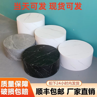 网红展示台婚纱店摄影橱窗主播烤漆台子直播服装地台圆形模特站台