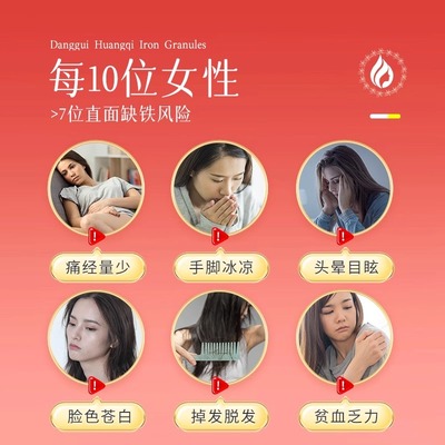 塑存麦金利当归黄芪铁颗粒补气养血官方旗舰店正品虚缺铁贫血