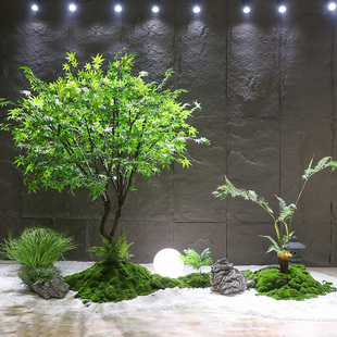 枯室内槭树山水造景装饰鸡爪假树仿真枫树茶室树仿真景观青