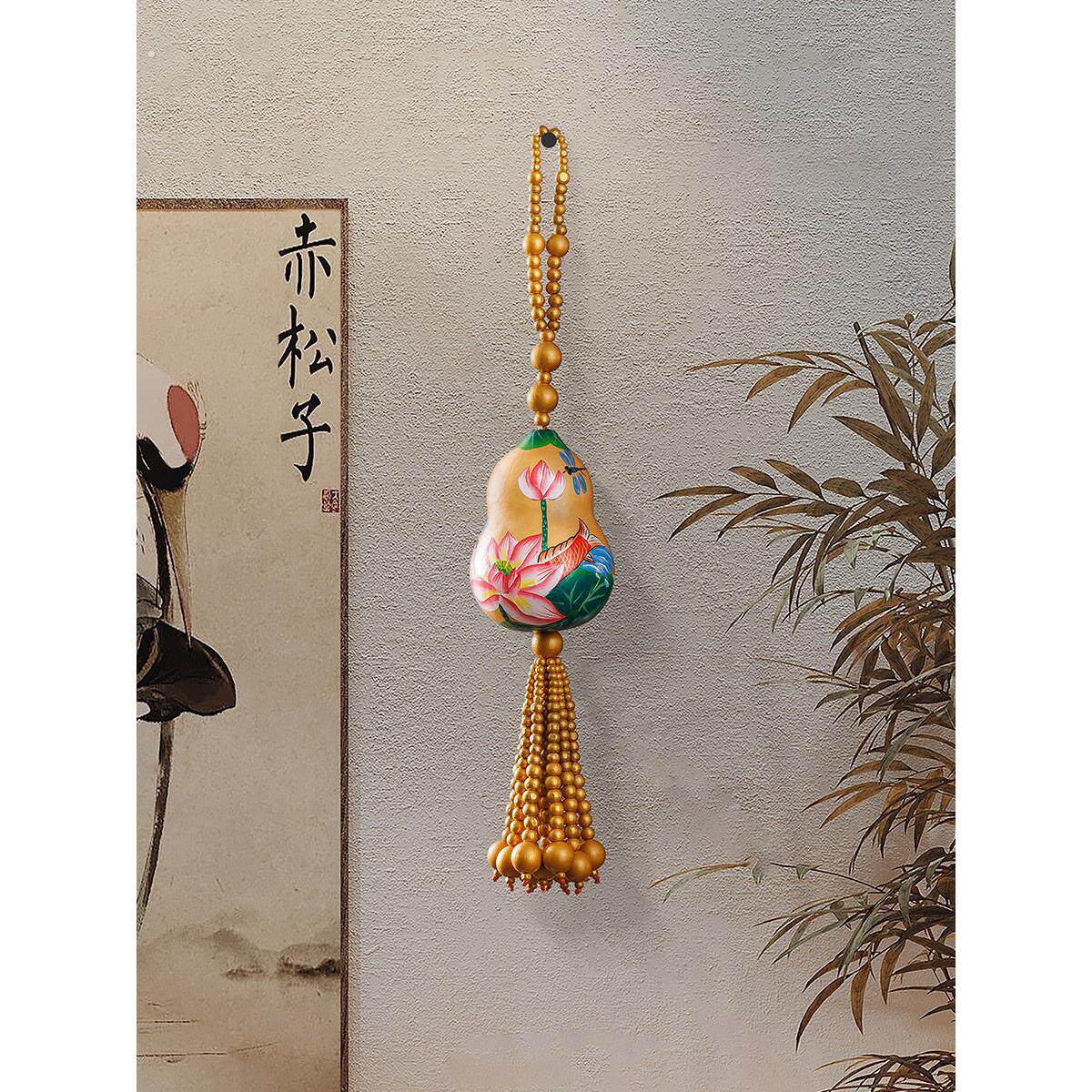 天然葫芦壁挂创意小葫芦彩绘工艺品挂件文玩装饰家居客厅玄关挂饰