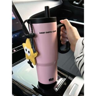 巨无冰霸吸管保温杯女生大容量可外带车载杯子便携把手学生水杯男