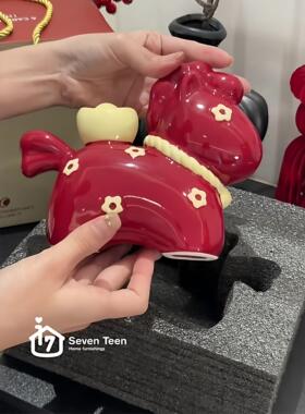 福运马红色新年摆件马年装饰品马上有钱桌面茶台酒柜书房客厅玄关