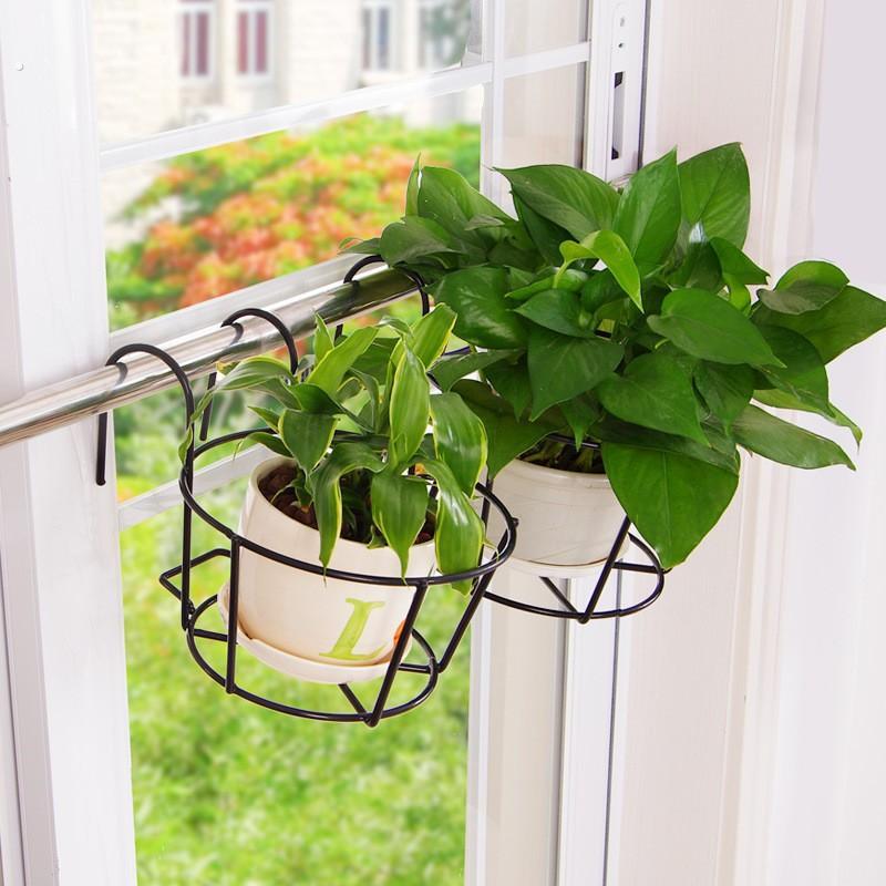 花架置物架阳台2024新款栏杆护栏悬挂式窗台多层室内封闭花盆挂钩