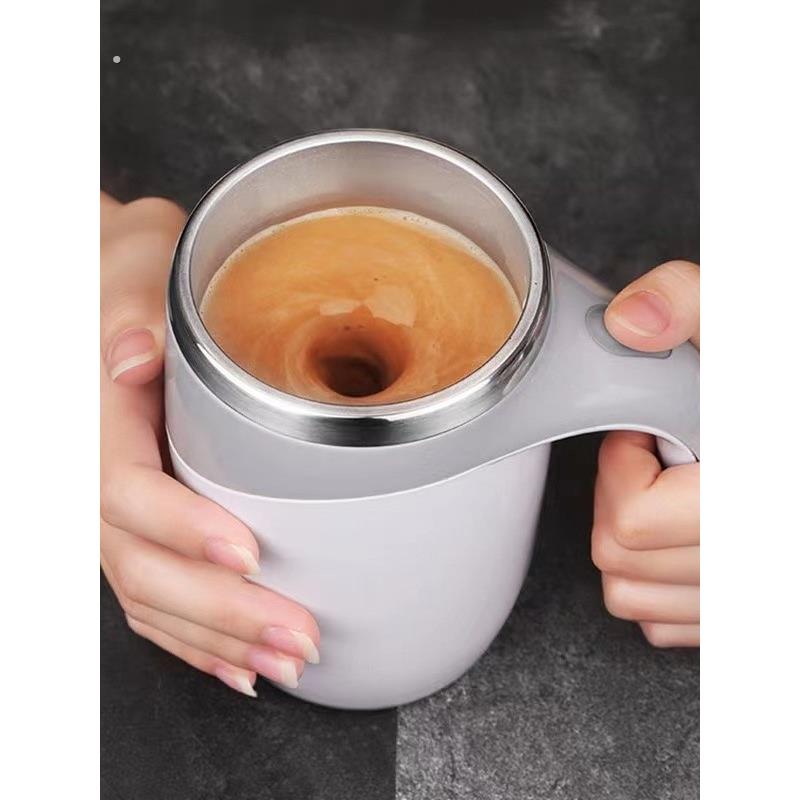 304不锈钢创意办公室全自动搅拌杯电动咖啡杯旋转磁力水杯25新款