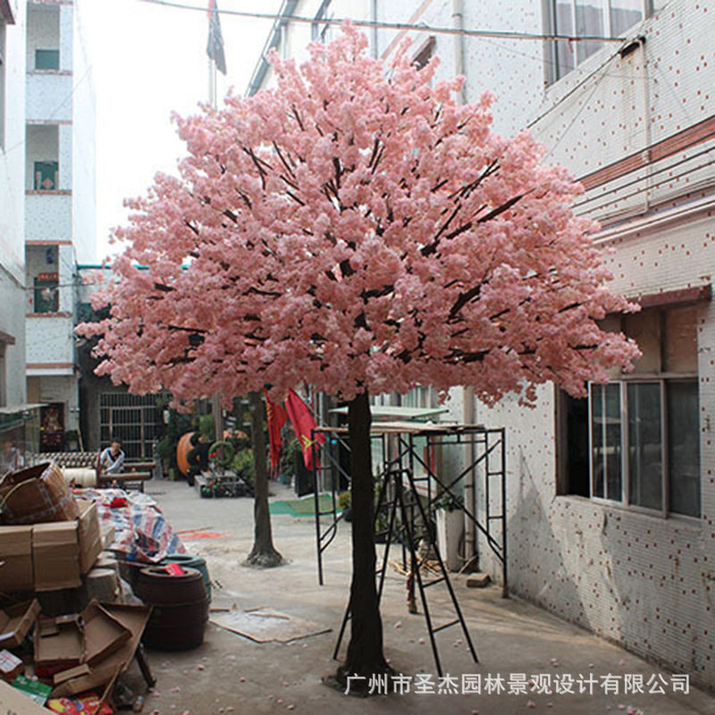仿真樱花树 厂家直销仿真花树新年装饰玻璃钢假树绢布假花 仿真树