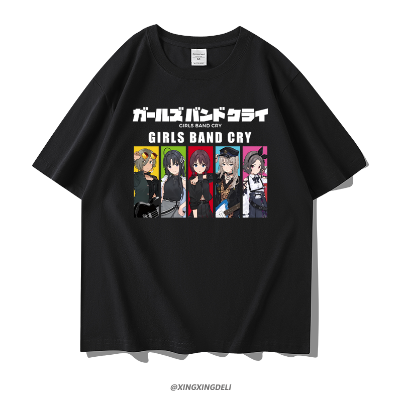 哭泣少女乐队 GIRLS BAND CRY 井芹仁菜周边短袖男女夏季纯棉T恤