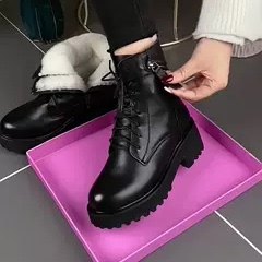 品牌断码秋冬新款妈妈鞋增高加绒口袋马丁靴显高显瘦圆头系带女鞋,女鞋,马丁靴,淘宝优惠券,粉丝福利购,淘宝优惠卷