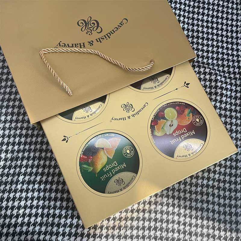 进口德国嘉云糖混合水果+热带杂果+四季水果+酸柠檬礼盒糖四盒装