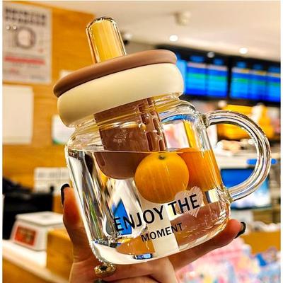 夏日饮水杯茶水分离泡茶2025新款高硼硅玻璃杯带把手高颜值女生
