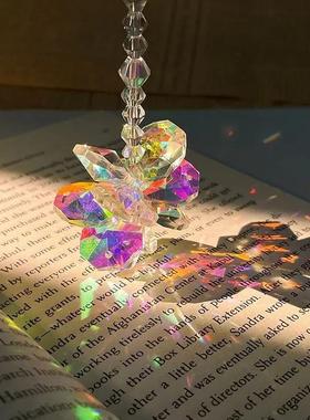 太阳捕手晶体雪花立体棱光镜水晶花项链创意流光水晶挂件铺手棱镜