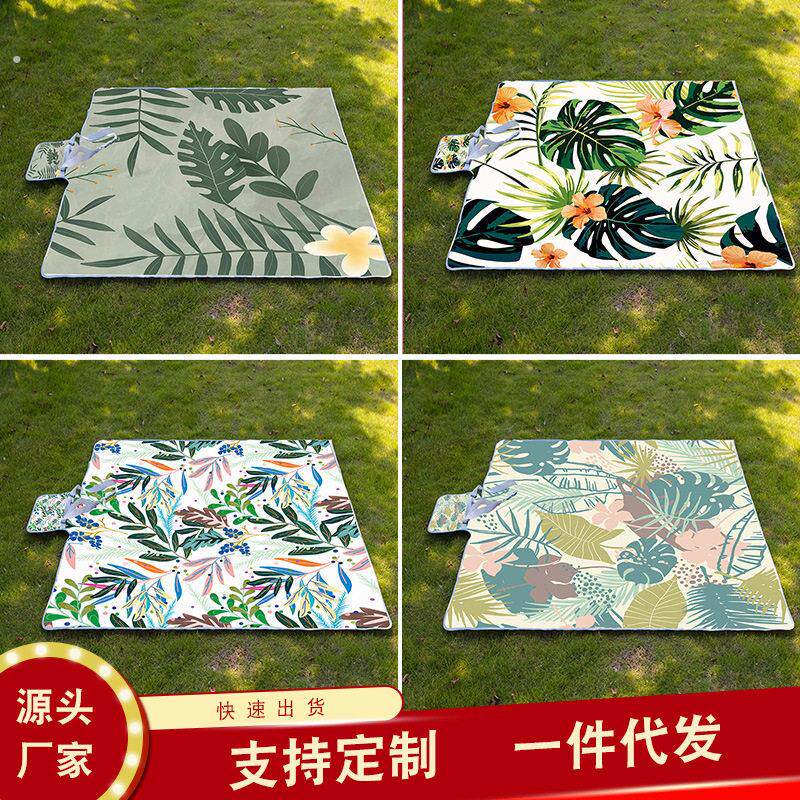 植物防潮防水加厚牛津布野餐垫户外露营超大折叠便携沙滩春游坐垫