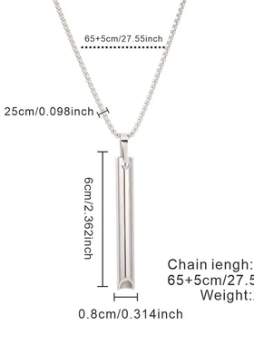冥想正念项链调节呼吸缓压力饰品不锈钢项链吊环口哨吊坠