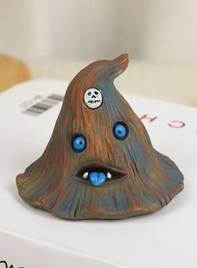 创意个性树脂可爱幽灵帽家居玄关书桌桌面装饰吸血鬼大蒜摆件