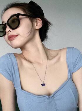 2022新款墨镜男太阳镜女小脸韩版潮橘黄色jennie网红同款lang眼镜