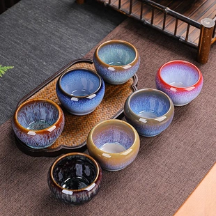 建盏窑变单杯陶瓷功小夫茶杯茶盏天目釉主人杯品名杯茶碗礼品