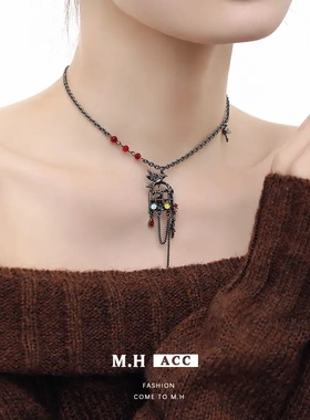 欧意笼中鸟吊坠项链个性小众设计感锁骨链田园风新款项饰