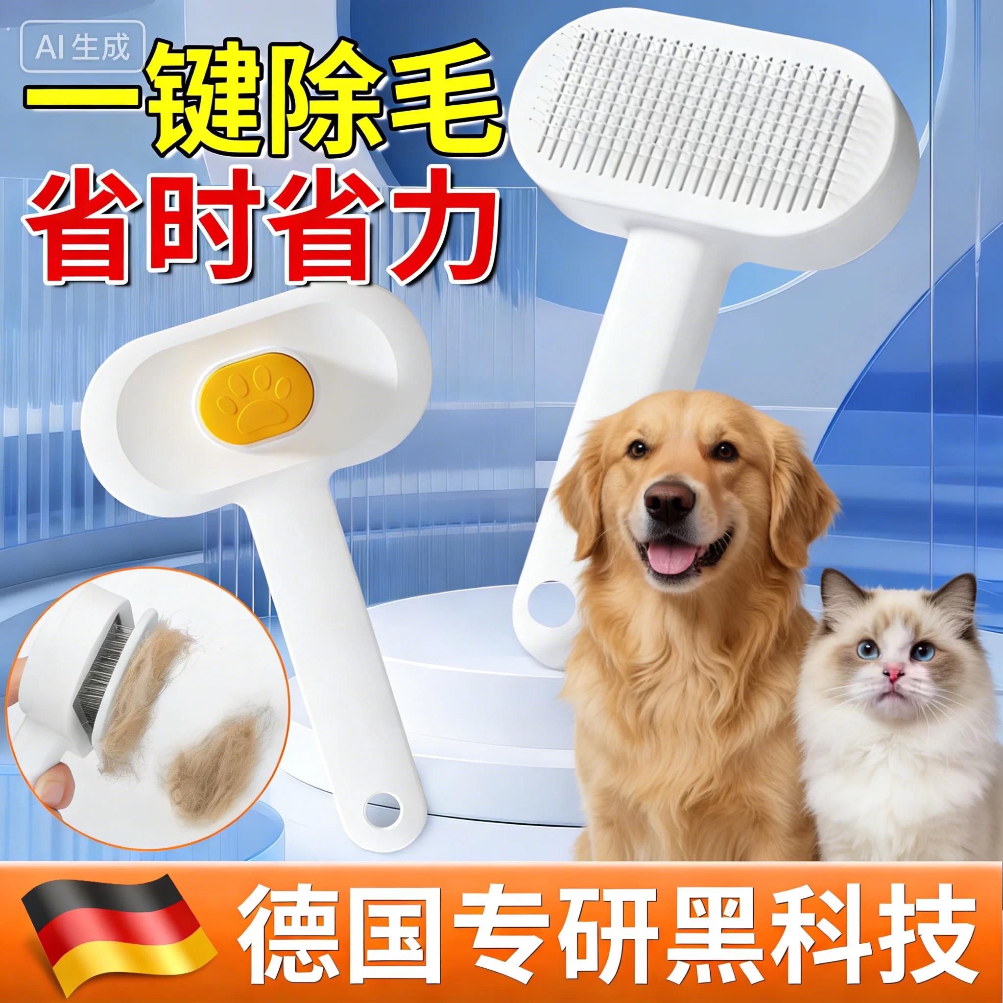 【德国工艺】宠物梳子针梳去浮毛清洁按摩一体梳撸猫梳子宠物用品