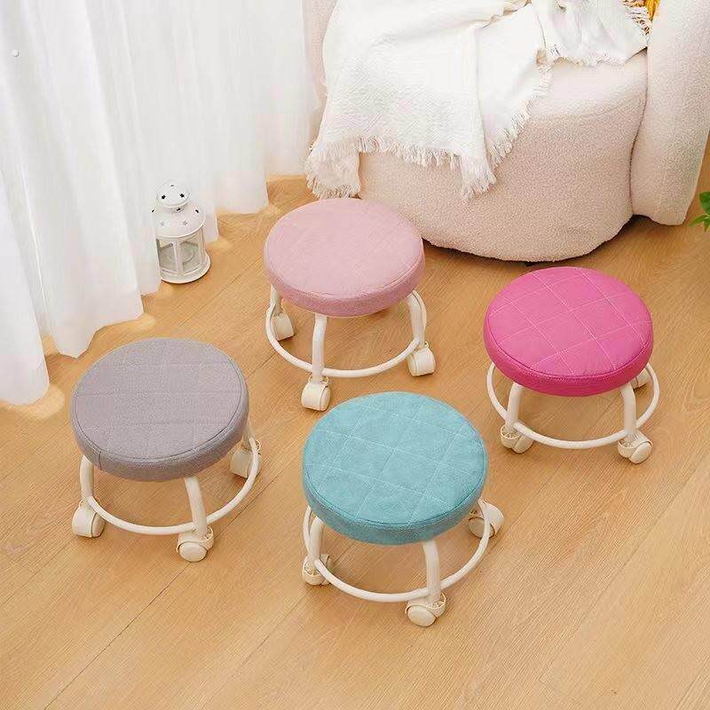家用万向轮美缝凳子带轮旋转矮凳滑轮凳修脚带娃走路凳子移动沙发