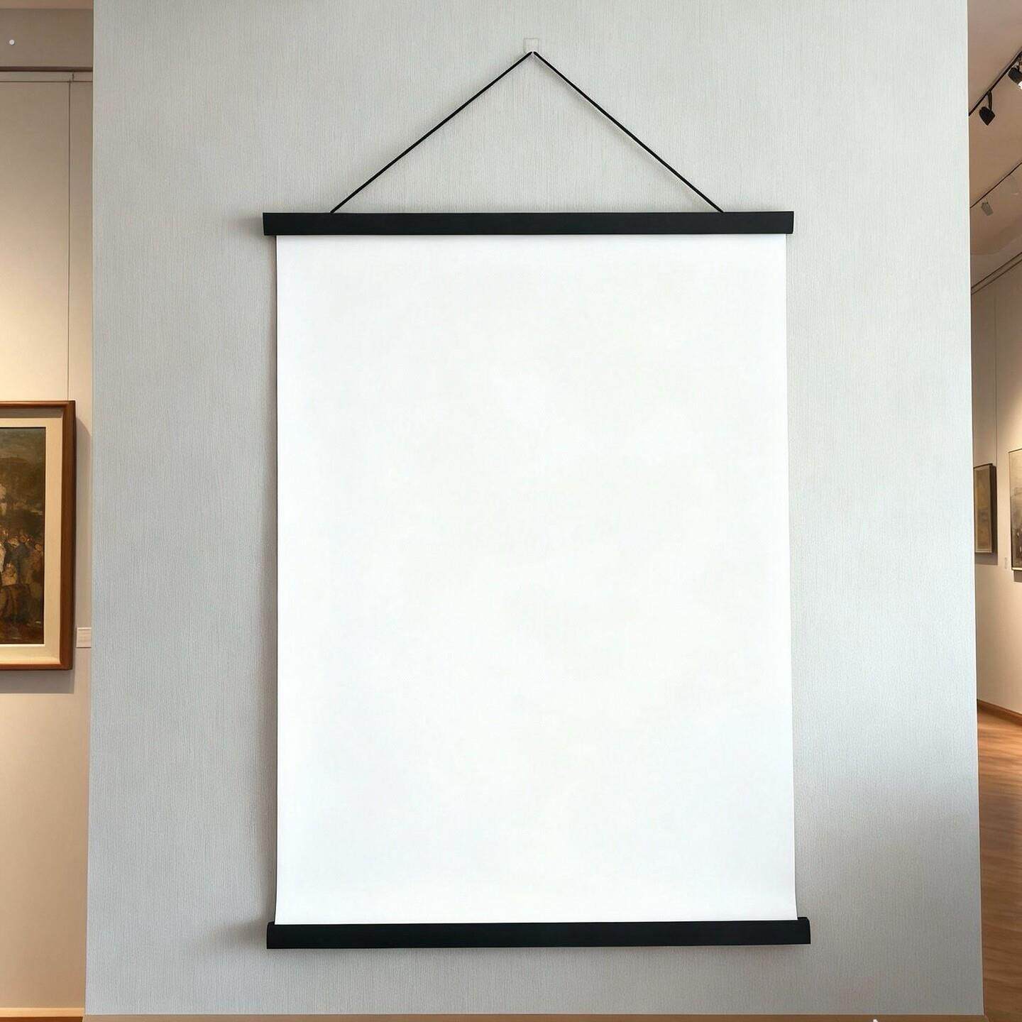 挂轴挂墙木质磁铁画夹磁性挂画杆房间照片相框家居超强磁吸挂画夹