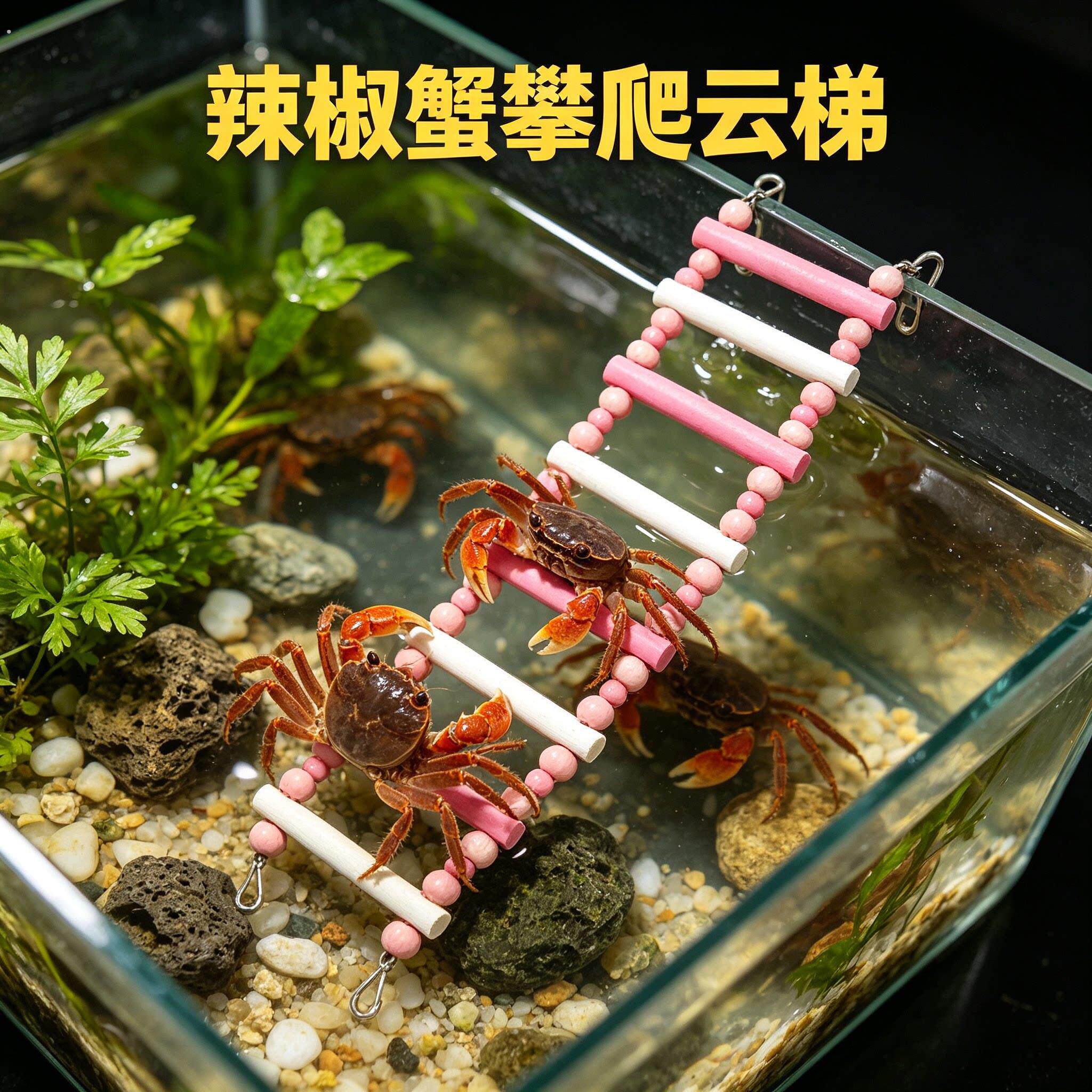 辣椒蟹专用攀爬云梯玉米蛇爬梯彩色造景摆件楼梯装饰神器宠物用品