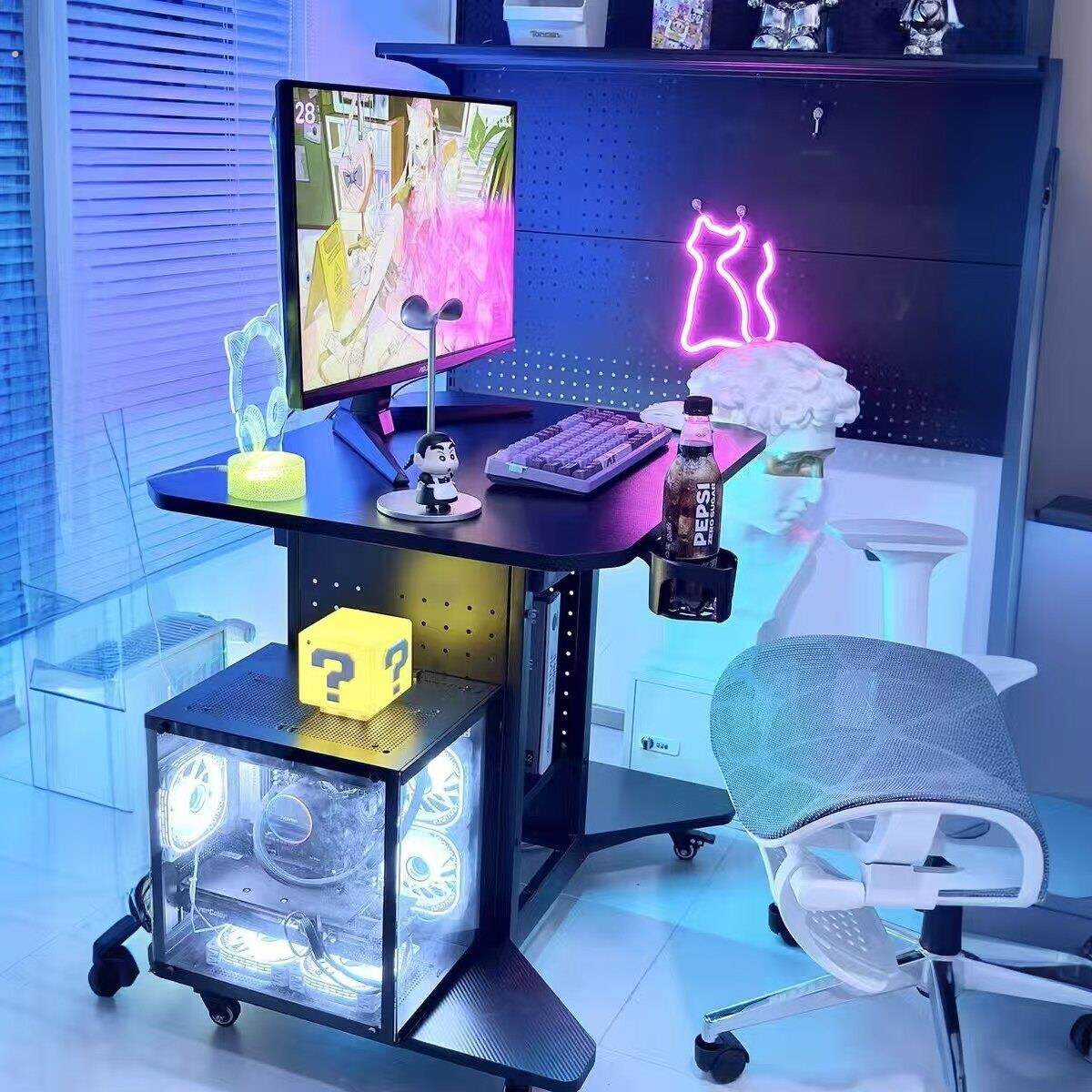 移动电脑桌可放主机家用小型台式电竞桌小户型床边小桌子单人书桌