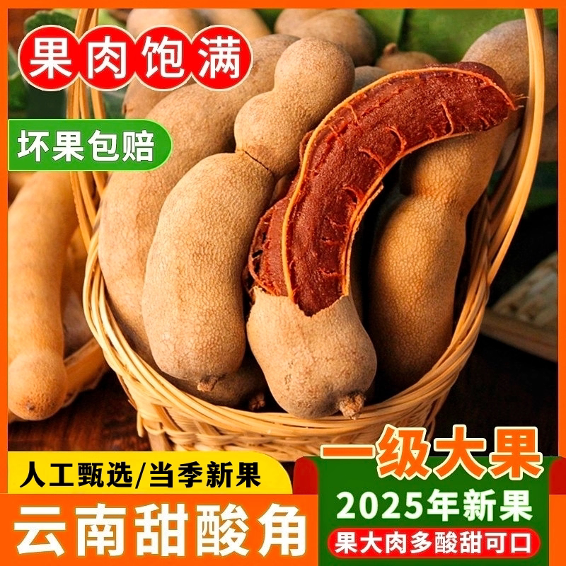 酸角云南特产甜酸角500g新鲜大果甜角孕妇零食罗望子酸角