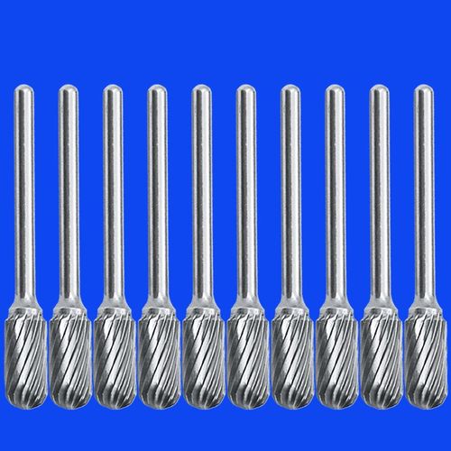硬质合金旋转锉 3*6mm单纹B型10支套装 钨钢打磨头雕刻滚磨刀工具