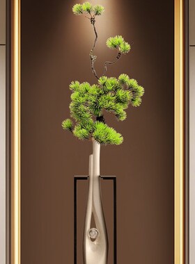 入户进门屏风陶瓷花瓶摆件客厅插花绿植细长壁龛电视柜高级装饰品